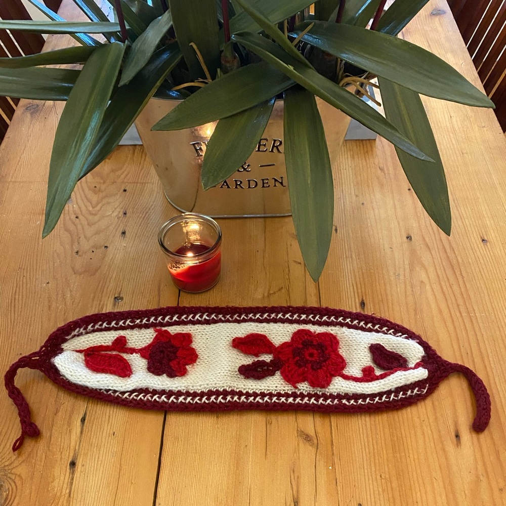 Female Knitted  Winter Head Band with Ties